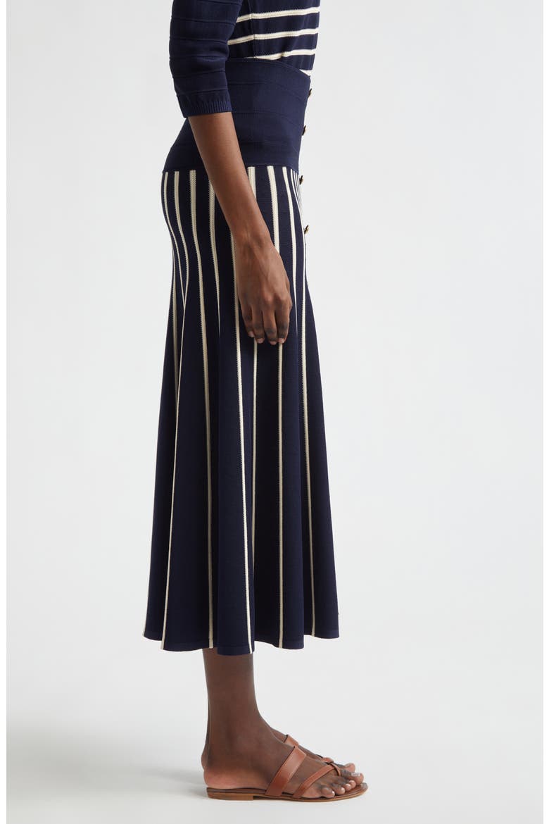 Kindred Spirit Luna Stripe Midi Skirt, Alternate, color, NAVY/ CREAM