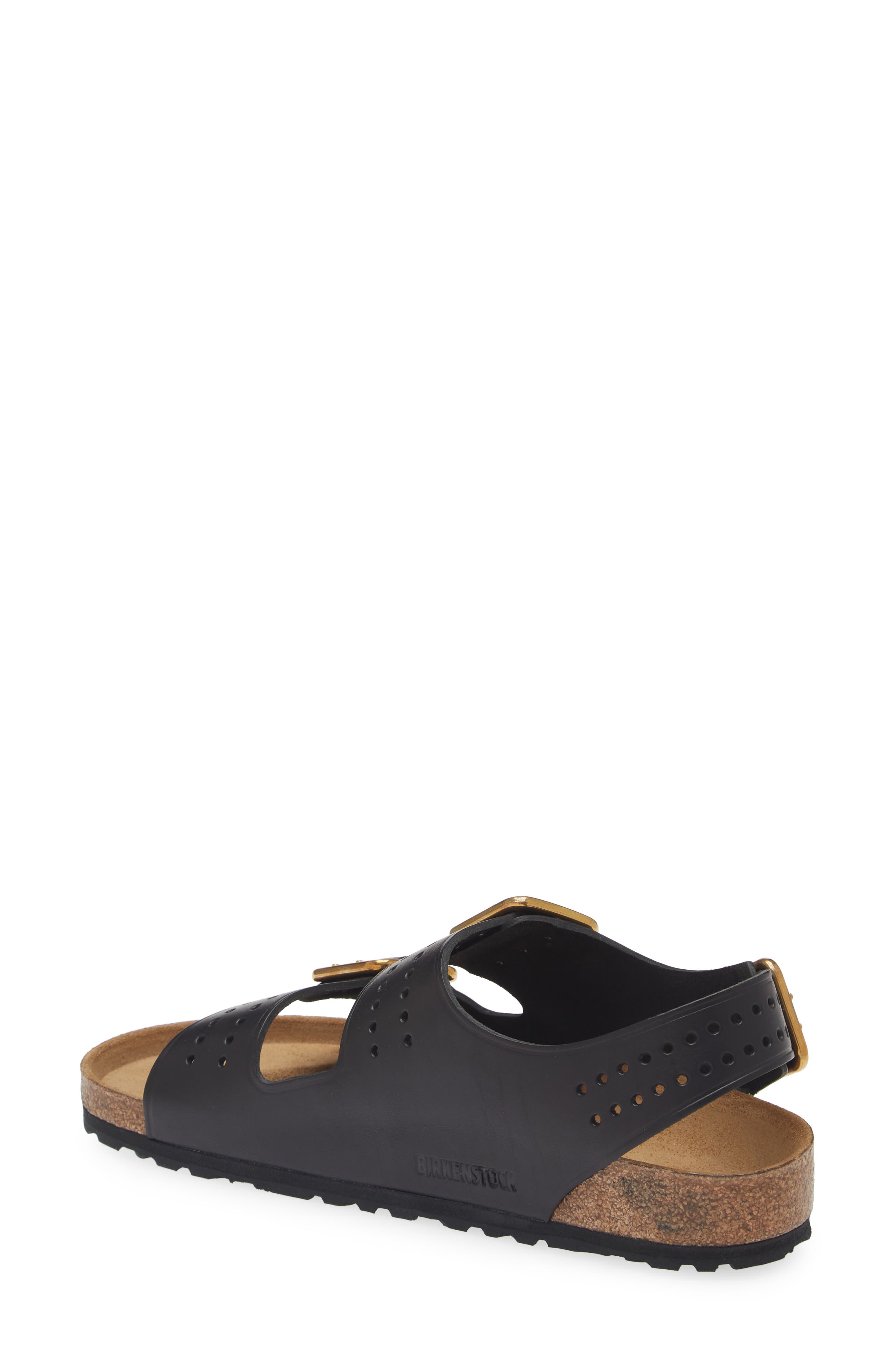 Birkenstock Milano Bold Buckle Sandal, Alternate, color, Black