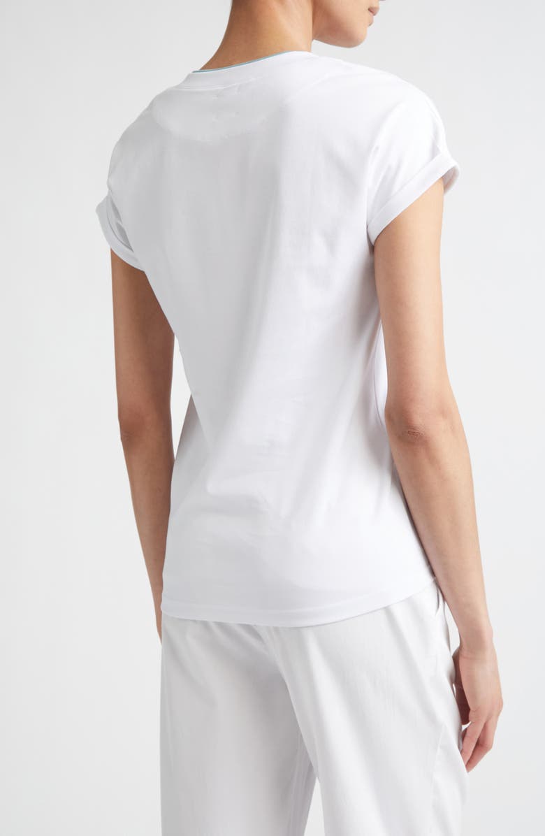 Eleventy Layered Crewneck T-Shirt, Alternate, color, 01-175 White/Jade