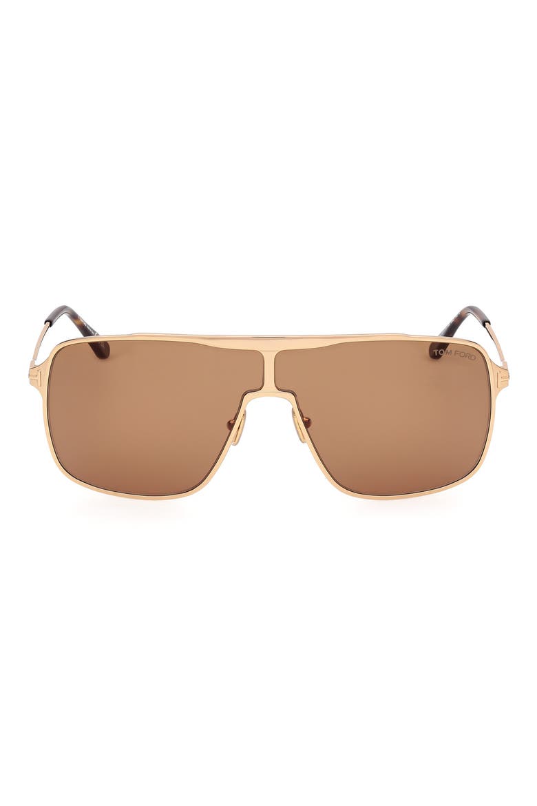 Zappa 69mm Oversize Navigator Sunglasses, Main, color, SHINY DEEP GOLD / BROWN