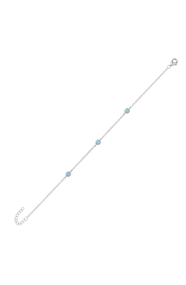 Spero London Blue Opal Bracelet in Sterling Silver, Main, color, Silver