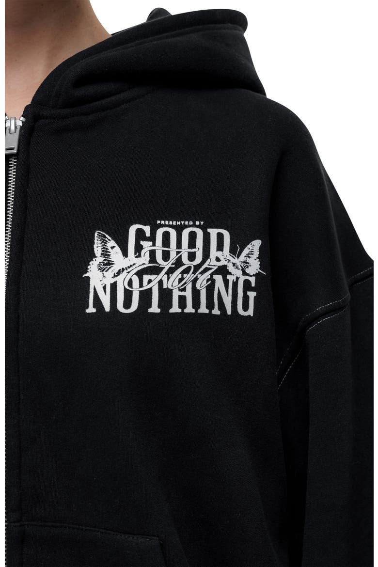 Dakota Black Zip up Hoodie, Alternate, color, Black