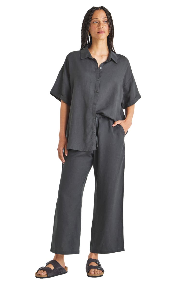 Dawson Linen Blend Drawstring Pants, Alternate, color, LEAD