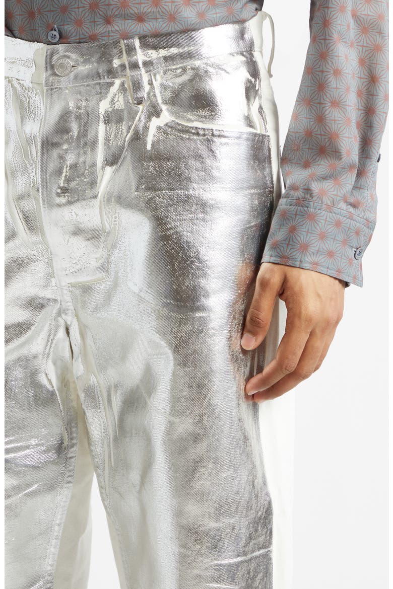 Dries Van Noten Pine Coated Metallic Jeans (Men) | Nordstrom