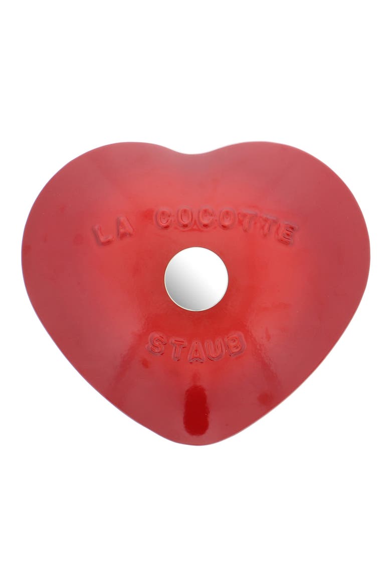 1.75-Quart Enameled Cast Iron Heart Baking Dish, Alternate, color, CHERRY