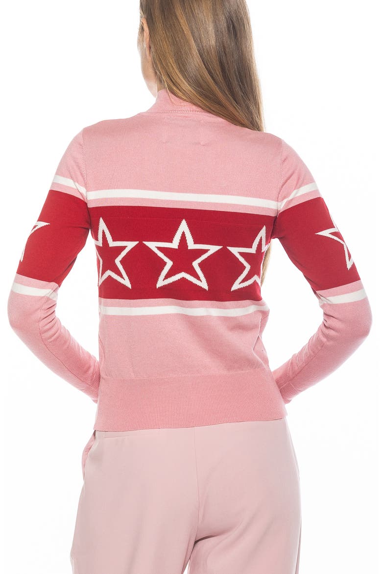Lisa Star Mock Neck Sweater, Alternate, color, PINK MULTI