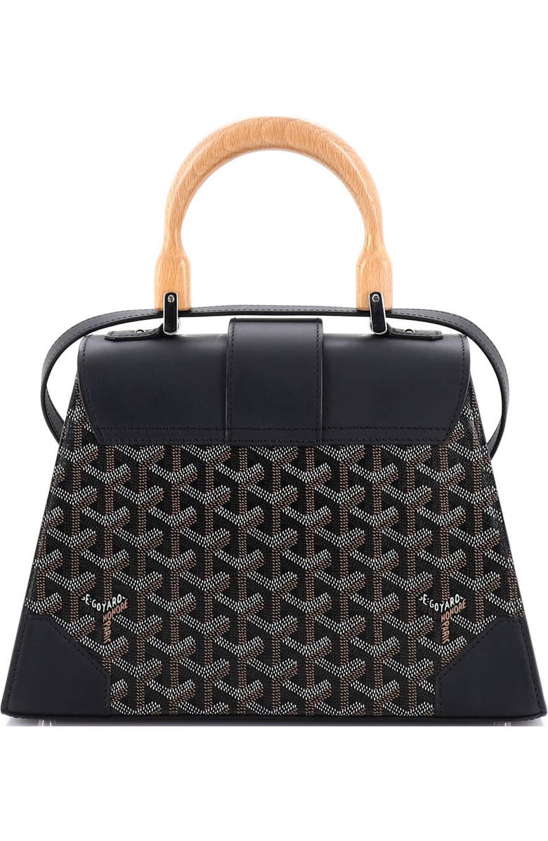 Pre-Owned Goyard Saigon Top Handle Bag Coated Canvas with Leather PM, Alternate, color, Black