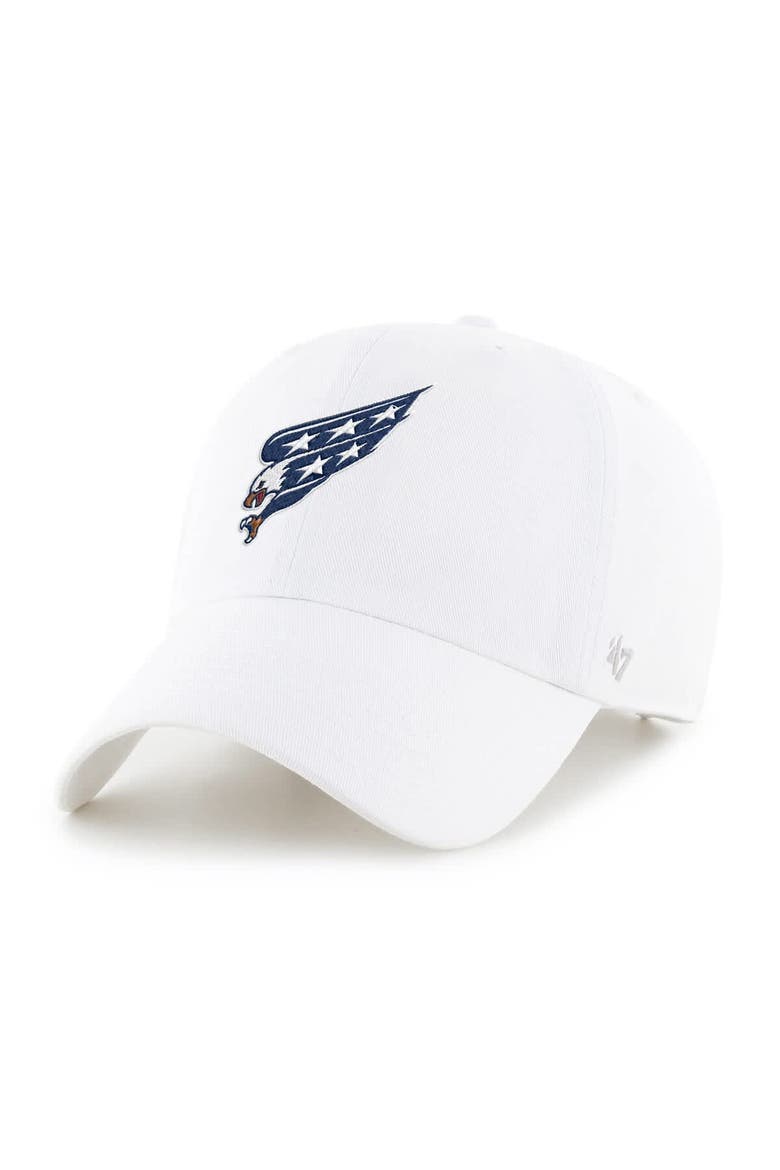 Men's '47  White Washington Capitals Alternate Clean Up Adjustable Hat, Main, color, White