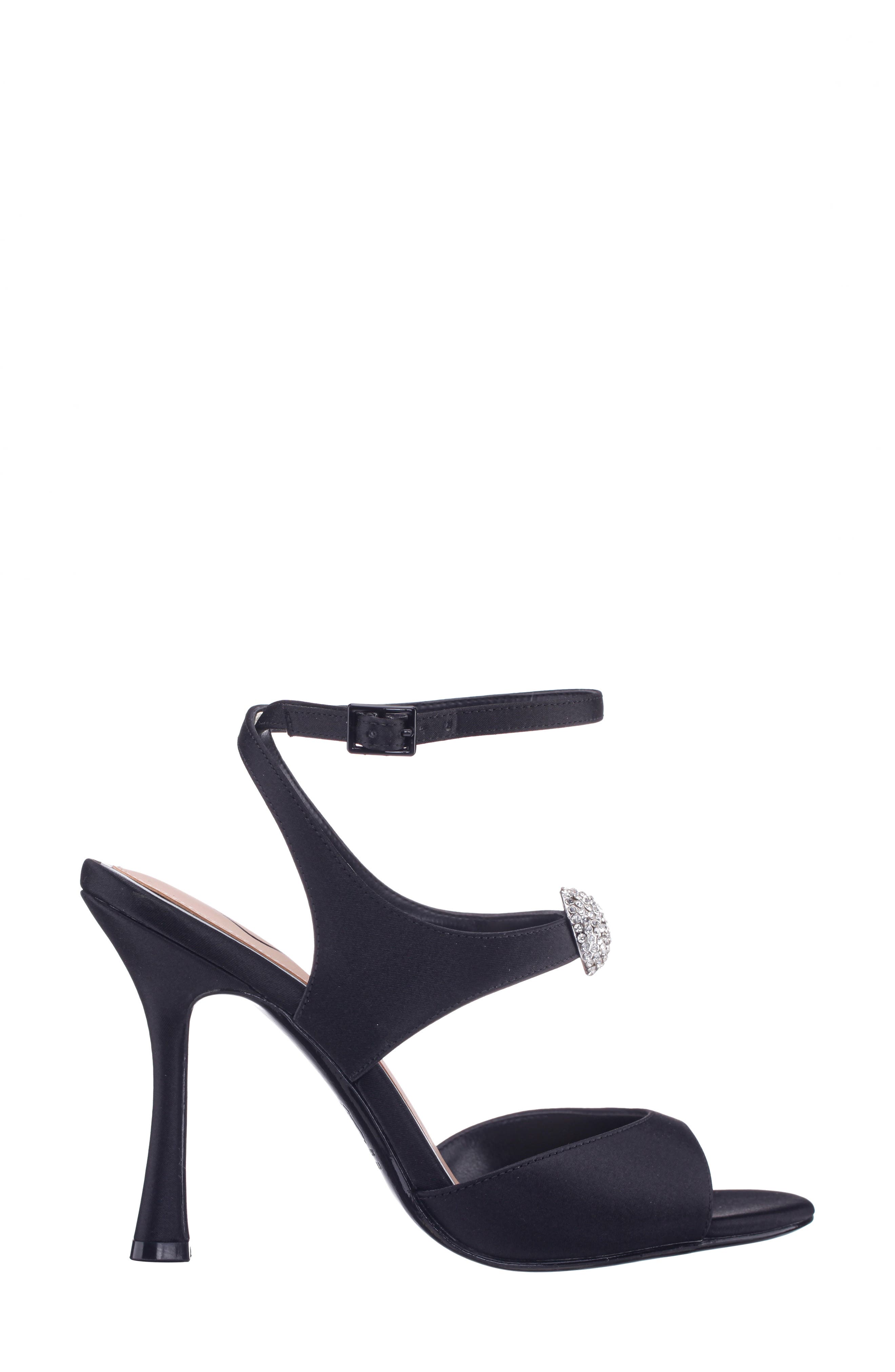 Nina Dahlia Ankle Strap Sandal, Alternate, color, Black
