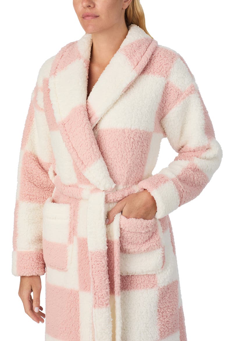 Checkered Robe, Alternate, color, ROSE CHECK