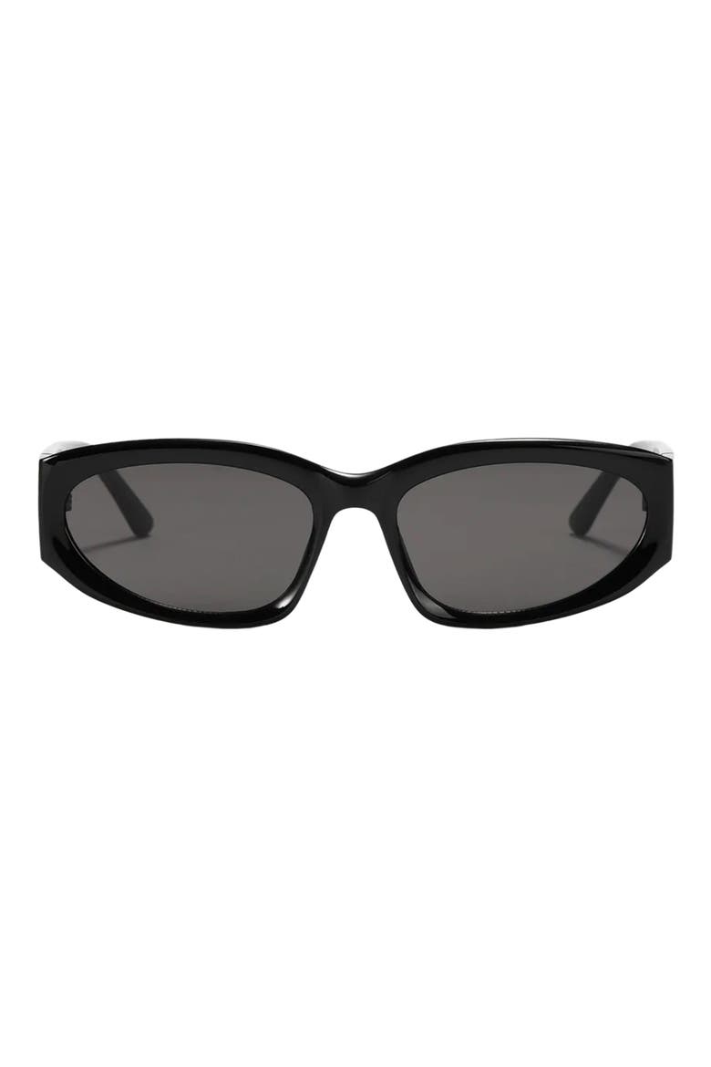 Shea 59mm Polarized Gradient Oval Sunglasses, Main, color, BLACK/ BLACK