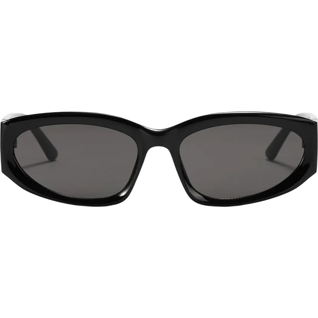 Fifth & Ninth Shea 59mm Polarized Gradient Oval Sunglasses in Black/black at Nordstrom