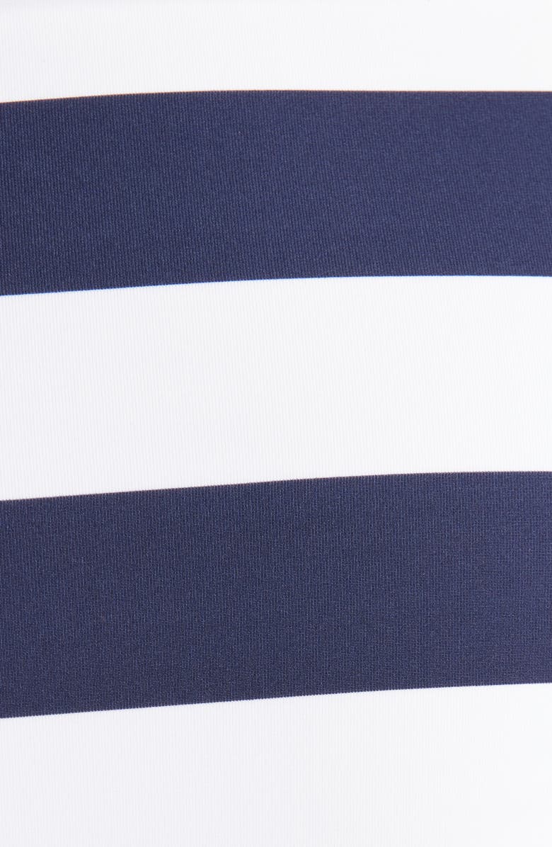 BONDI BORN Poppy Stripe High Waist Bikini Bottoms, Alternate, color, Navy Stripe