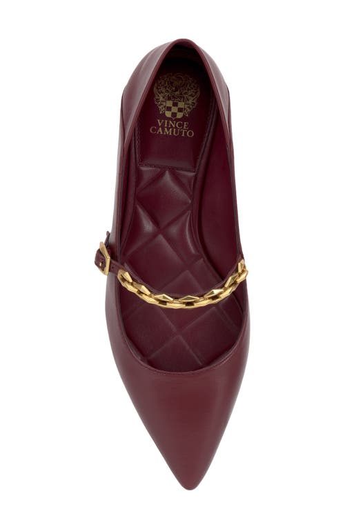 Vince Camuto Aylin Mary Jane Pointed Toe Flat In Chianti Deluxe Nappa Leather