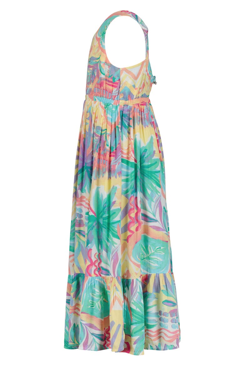 Kids' Palm Print Sundress, Alternate, color, COCONUT MILK
