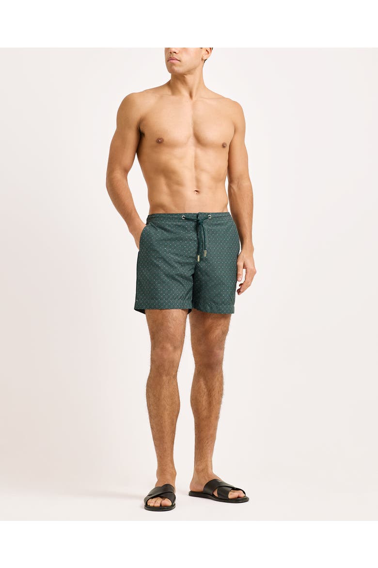 Bulldog Drawcord Tailored-Fit Swim Shorts, Alternate, color, TARRAGON GREEN