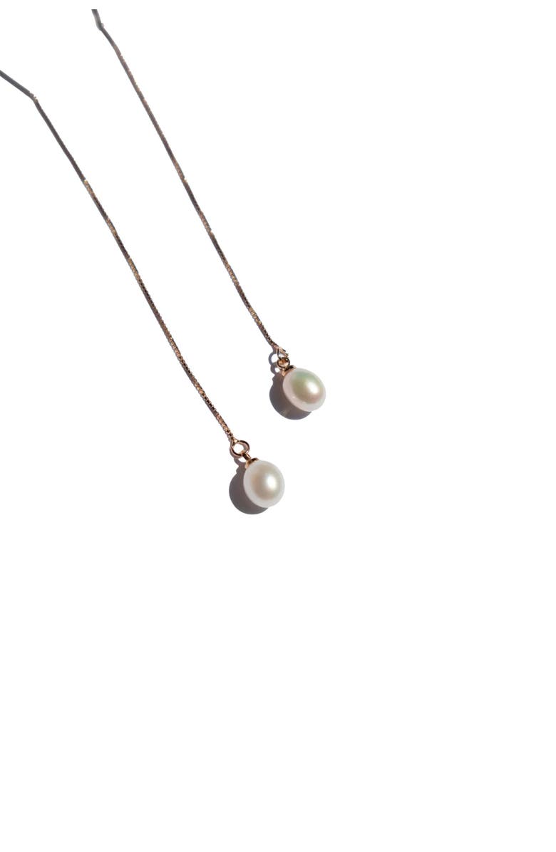 seree Lilith pearl thread earrings, Alternate, color, White