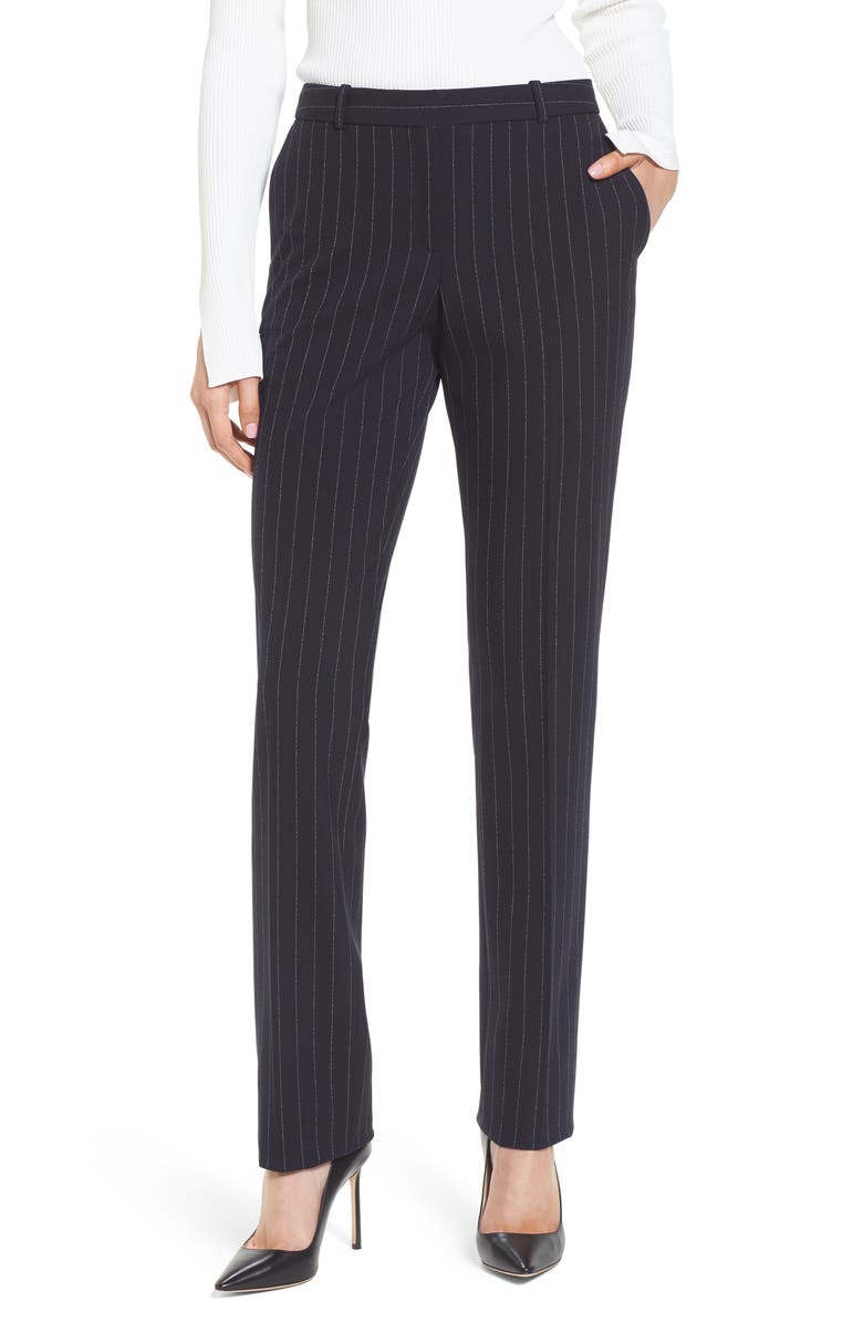 BOSS Titana Pinstripe Suit Trousers, Main, color, 