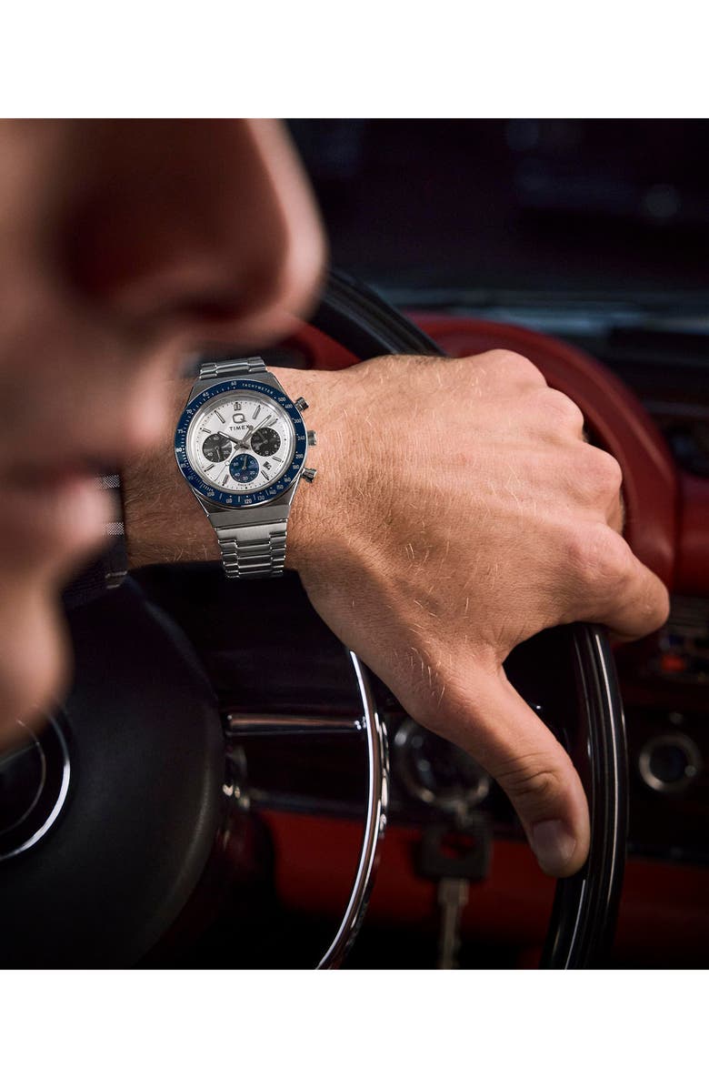 Timex<sup>®</sup> Q Chronograph Bracelet Watch, 40mm, Alternate, color, White