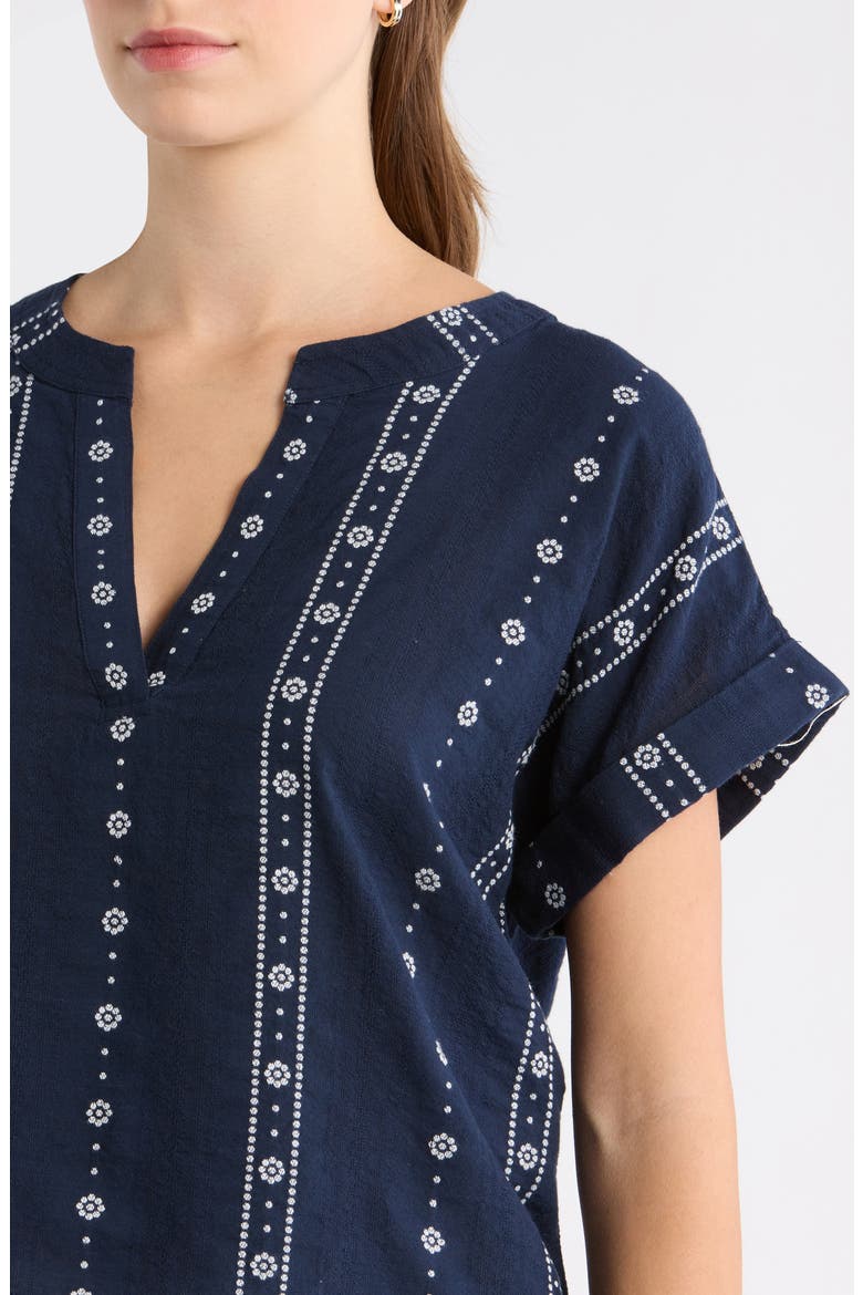 Floral Stripe Woven Shirt, Alternate, color, OMBRE BLUE