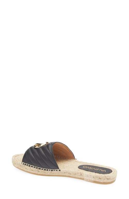 Valentino By Mario Valentino Clavel Espadrille Slide Sandal In Black