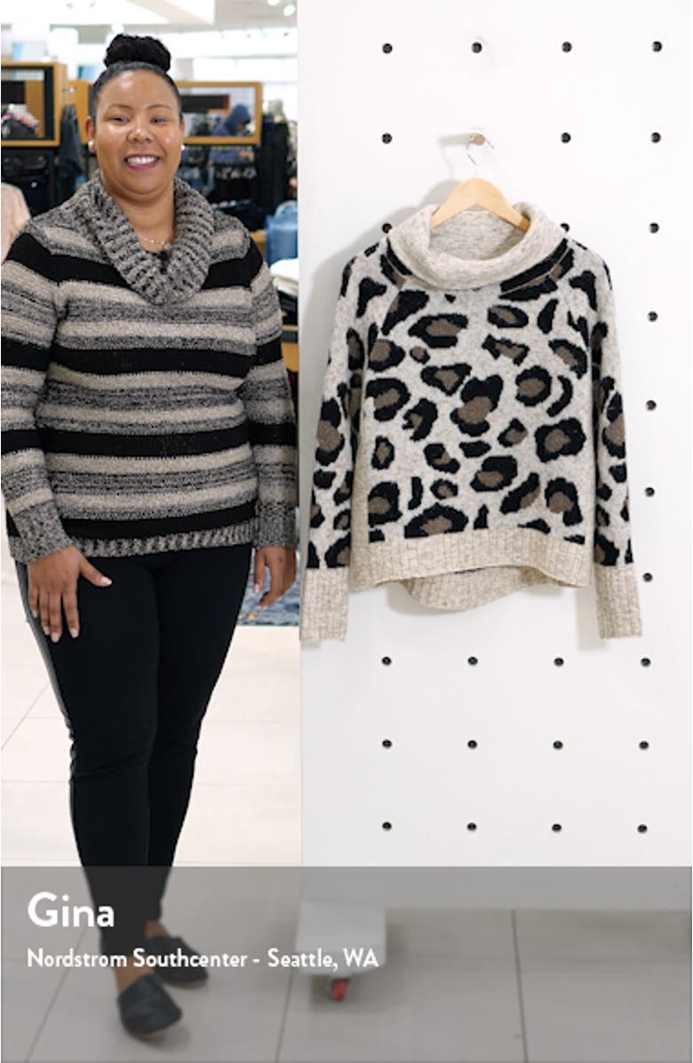 Leopard Jacquard Cowl Neck Sweater, sales video thumbnail