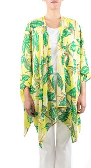 Nina Leonard Semi Sheer Open Front Topper