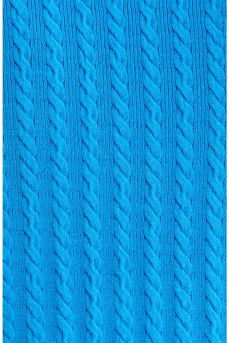 Cable Knit Short Sleeve Sweater, Alternate, color, CERULEAN