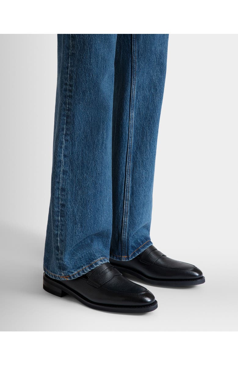 Bally Scribe Un Loafer in Deer Leather, Alternate, color, Black