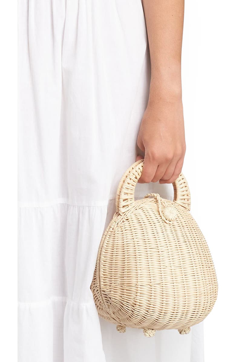 Cult Gaia Millie Rattan Top Handle Bag, Alternate, color,