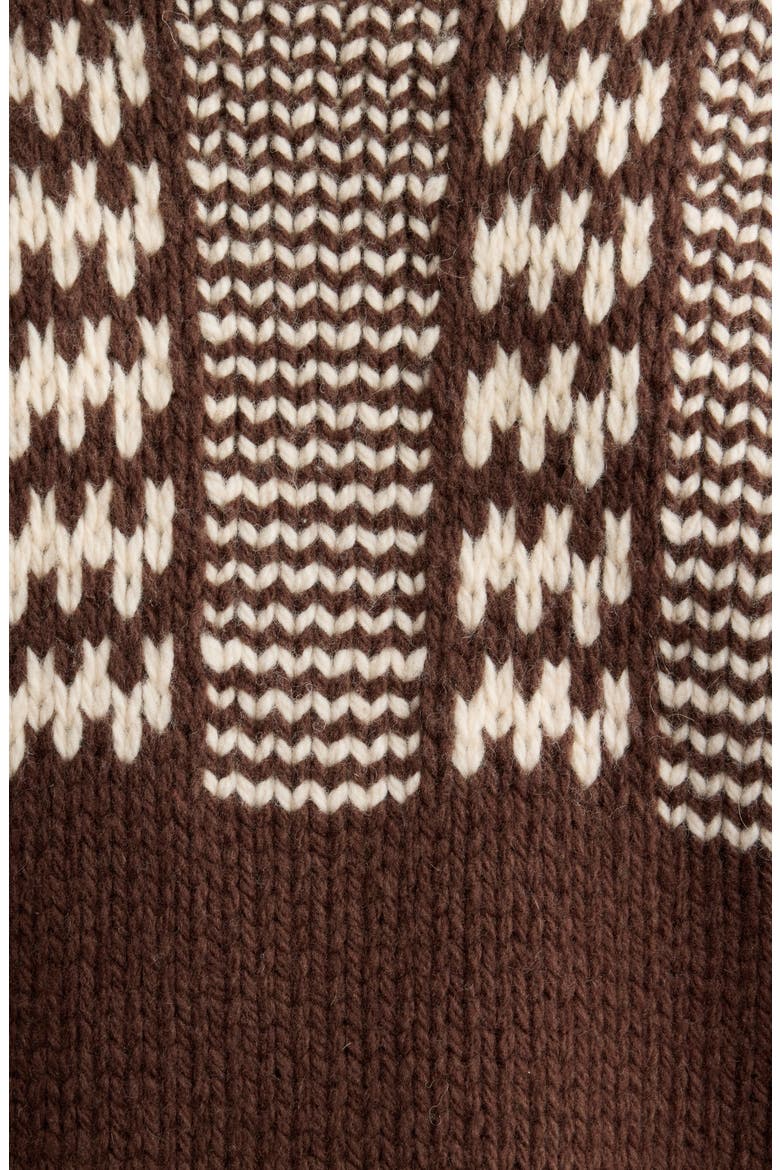 The Chalet Cardigan Sweater, Alternate, color, WALNUT AND CREAM