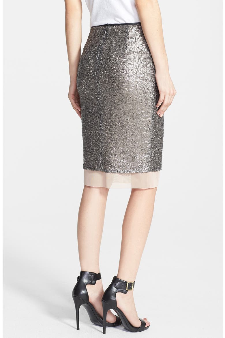 ASTR Sequin Pencil Skirt, Alternate, color, GUNMETAL
