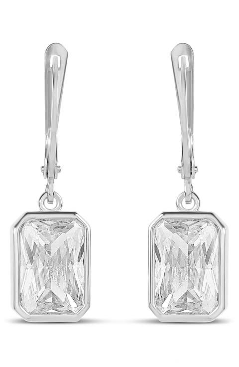 Victorian Style Emerald Cut Drop Earrings