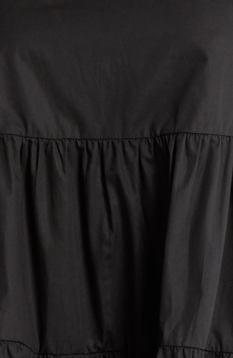 SUGARLIPS Kyra Poplin Tiered Scallop Minidress, Alternate, color, Black