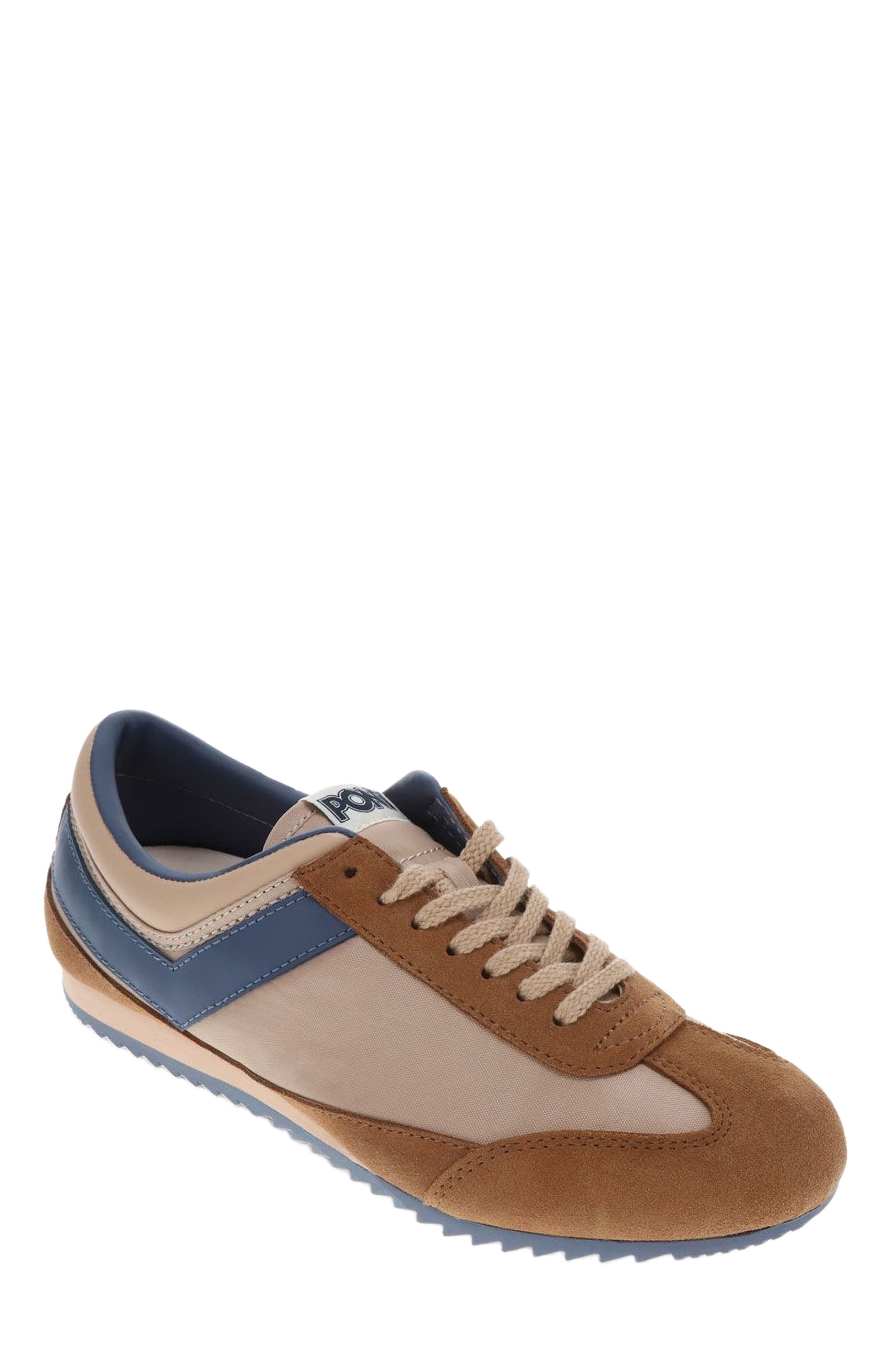 PONY Racer Sneakers, Main, color, Tan/Brown/Blue