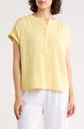 Caslon® Cotton Gauze Henley Top
