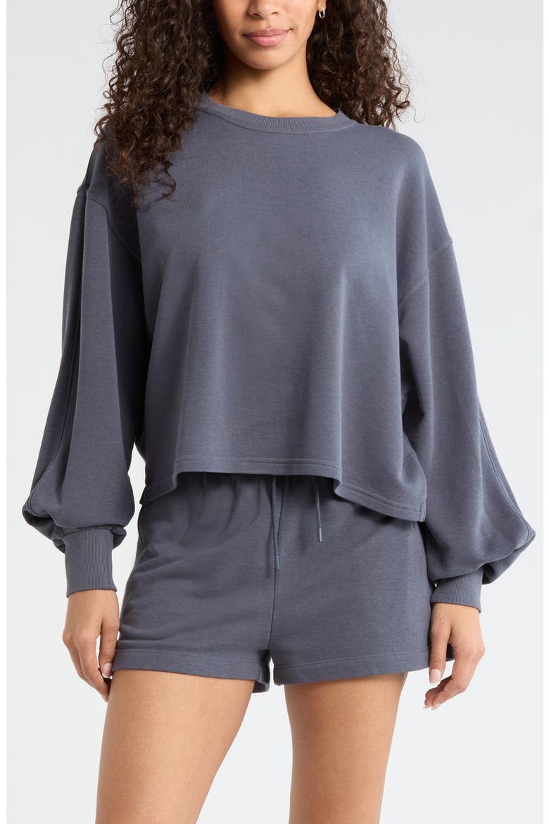 Go Easy French Terry Crewneck Sweatshirt, Main, color, NAVY ARMADA