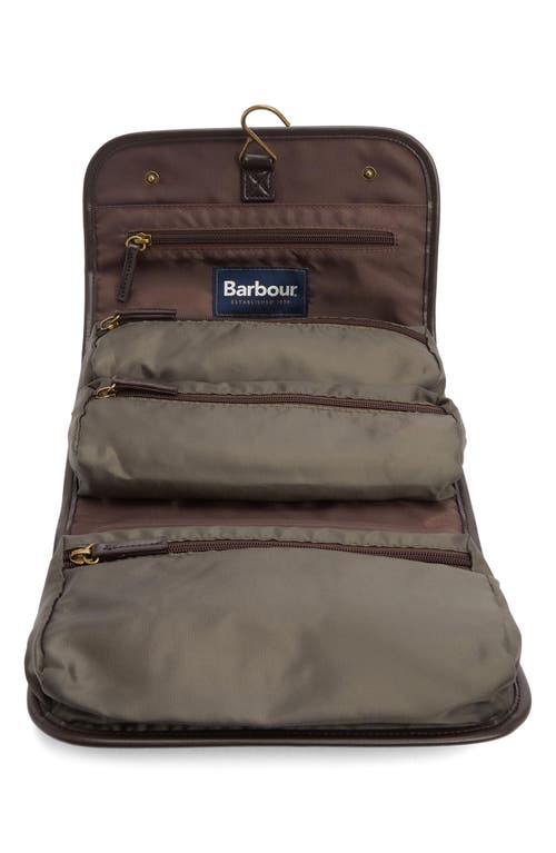 Barbour Waxed Cotton Hanging Wash Bag