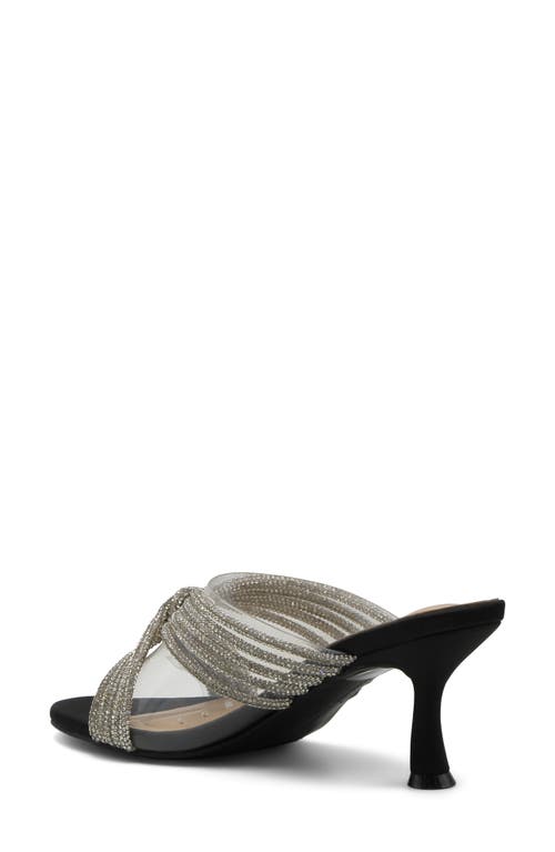 Adrienne Vittadini Groove Embellished Mule In Clear Black