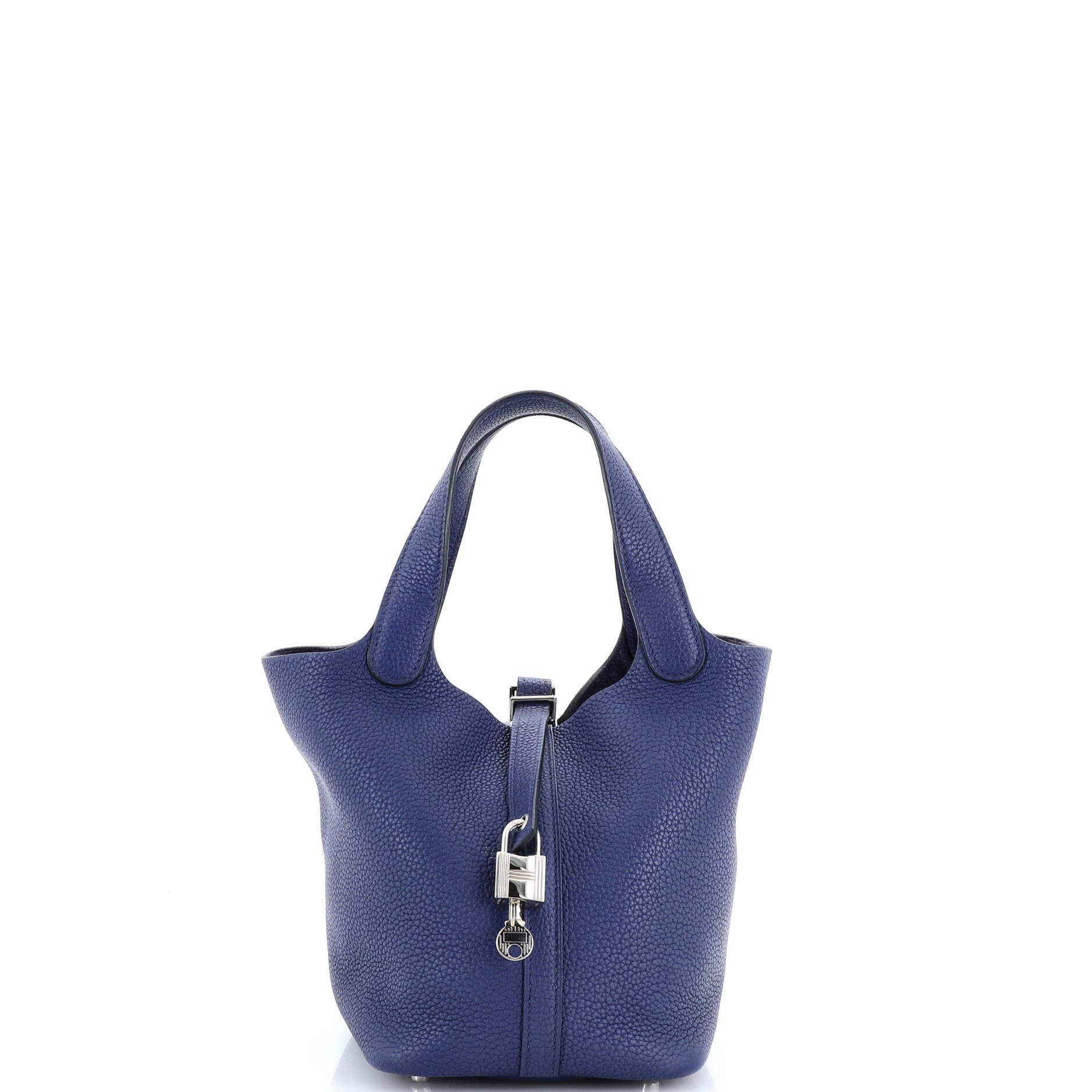 Pre-Owned Hermes Picotin Lock Bag Clemence PM, Main, color, Bleu Saphir