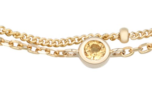 Frankie & Zoe 14k Yellow Gold Semiprecious Stone Station Double Row Bracelet