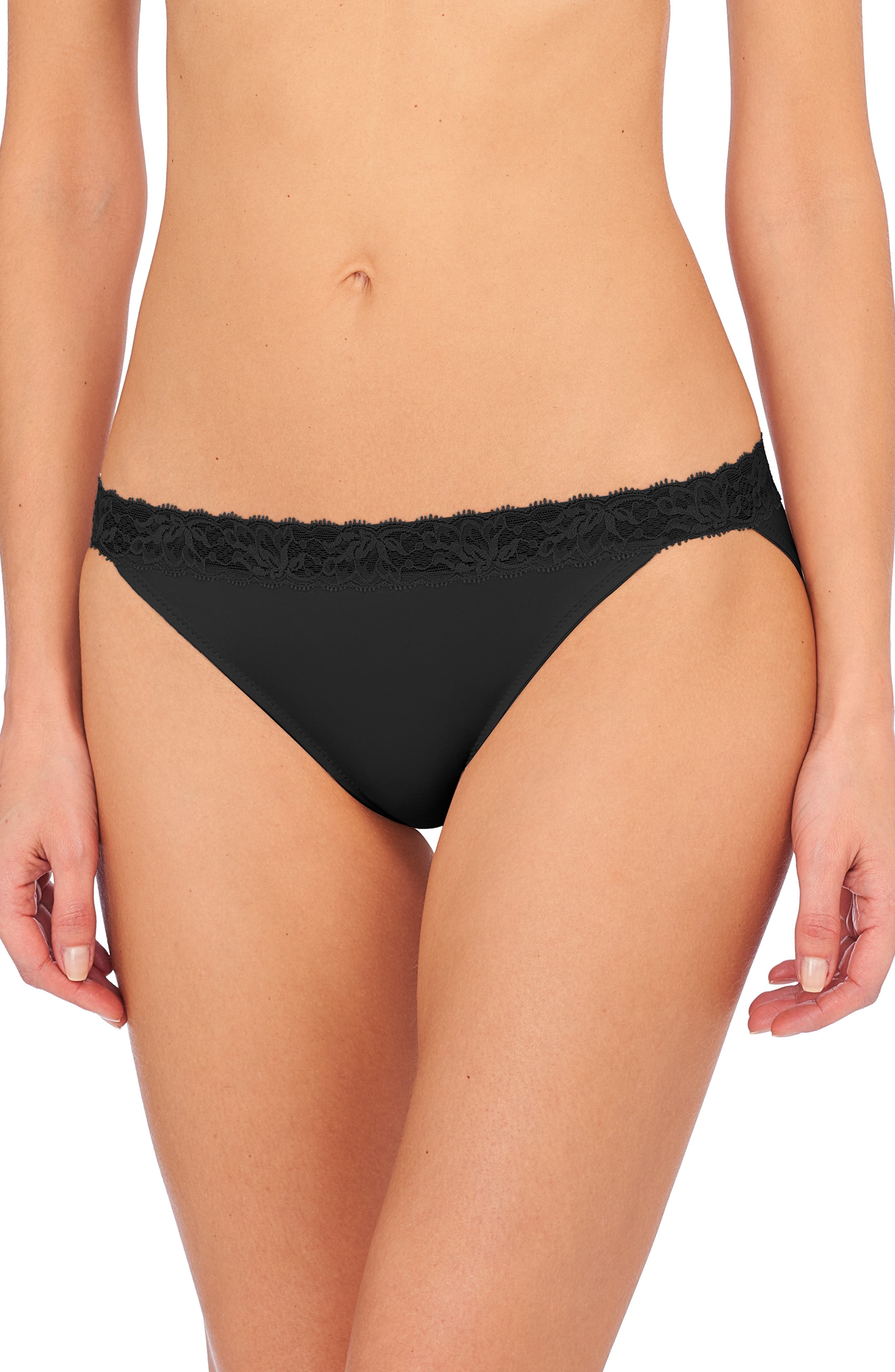 Natori Discreet Lace Trim Jersey Bikini Briefs