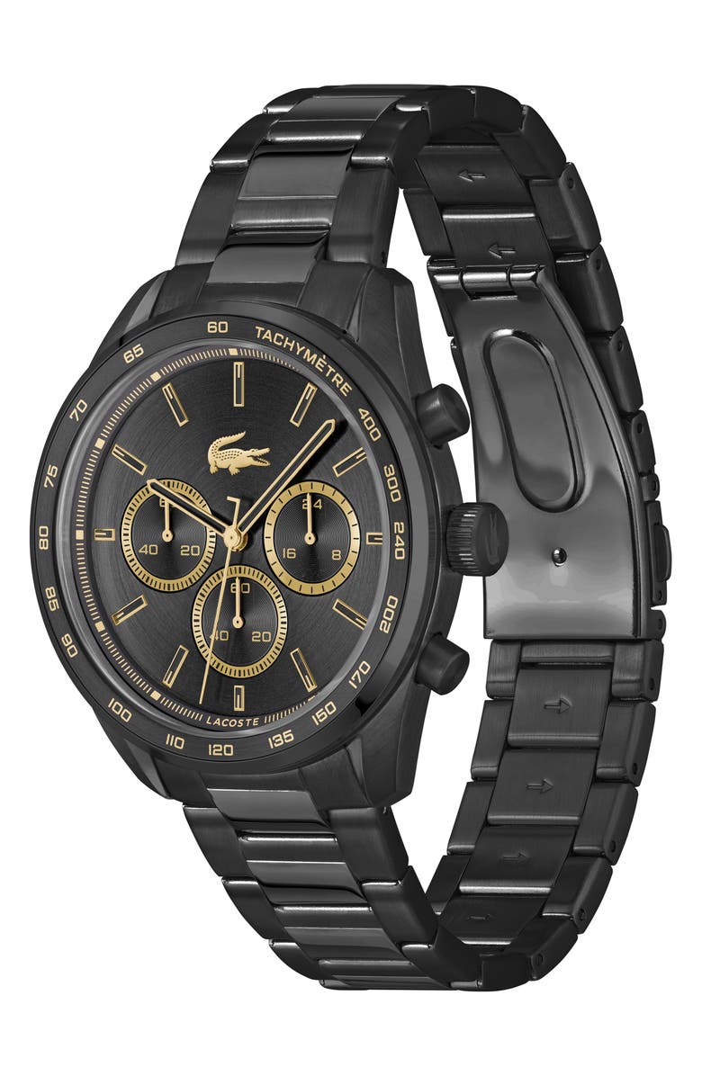 Lacoste Boston Chronograph Bracelet Watch, 42mm, Alternate, color, Black