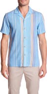 PAISLEY & GRAY Stripe Linen Blend Camp Shirt