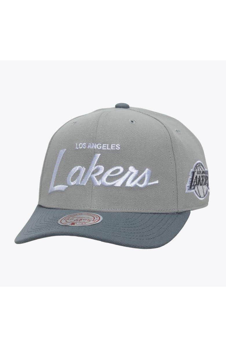 Mitchell & Ness Men's Mitchell & Ness Gray Los Angeles Lakers Thunderstorm Head Coach Pro Crown Snapback Hat, Main, color, Gray
