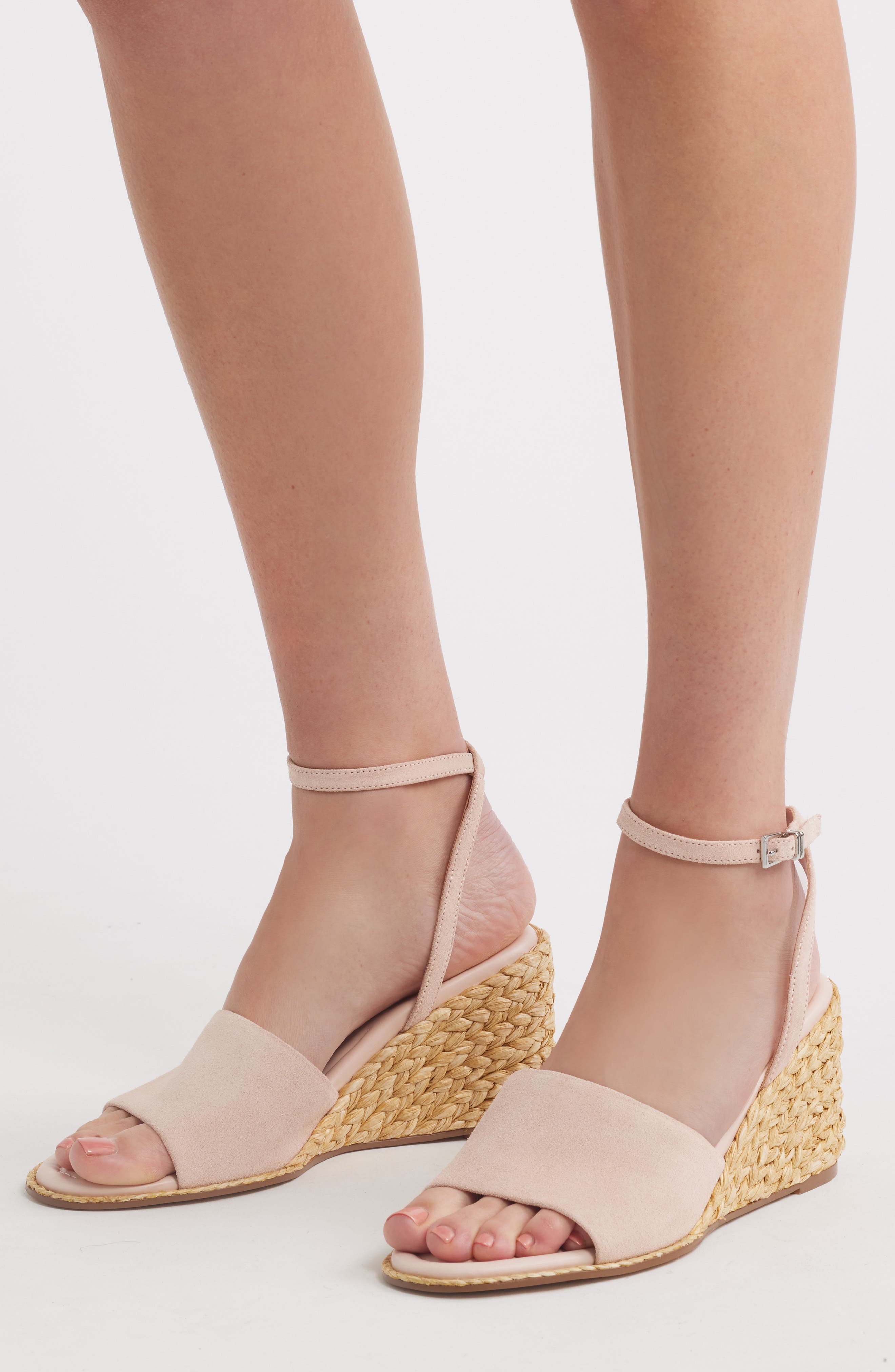 Arlene Ankle Strap Wedge Sandal, Alternate, color, BEIGE ROSE