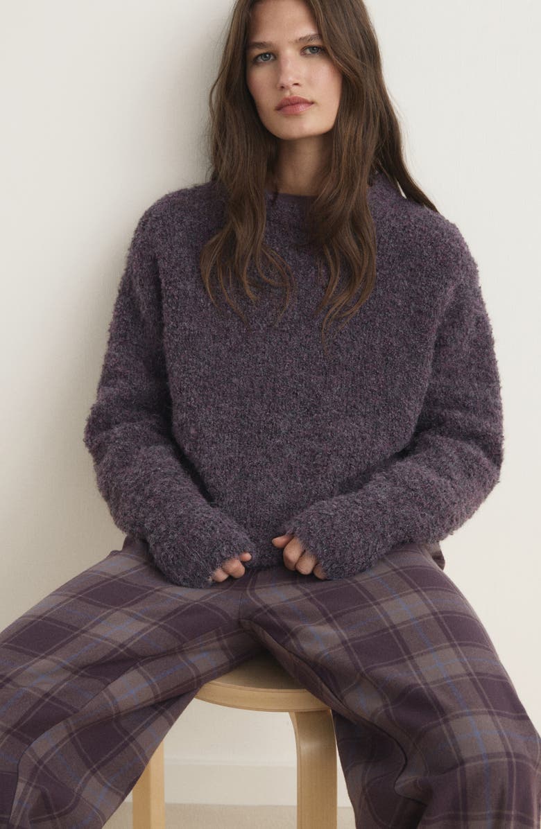 MANGO Bouclé Sweater, Alternate, color, Dark Red