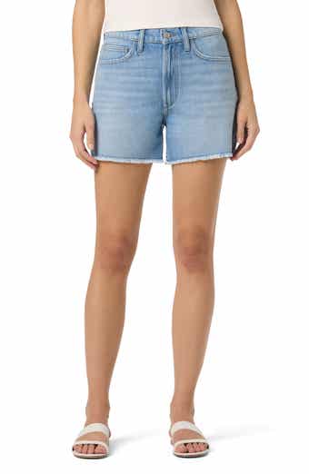 Crystal Embellished Relaxed Denim Cutoff Shorts