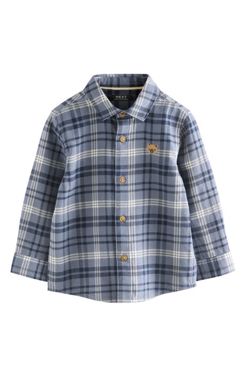 Kids' Check Cotton Flannel Button-Up Shirt (Little Kid)