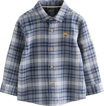 Kids' Check Cotton Flannel Button-Up Shirt